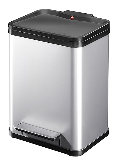 Hailo Öko duo Plus M, Mülltrenner, 2x9 Liter, 2 einzeln herausnehmbare Inneneimer, Deckeldämpfung (Soft Close), made in Germa