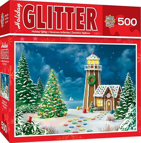 MasterPieces 31732 Weihnachts-Puzzle Lebkuchen-Licht, Mehrfarbig, 38,1 x 53,3 cm