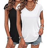 KKJ Womens Tank Tops Cap Sleeve U Neck Tops 2026 Summer Spring Casual Tee Trendy T Shirts Beach Vacation Fashion Clothes