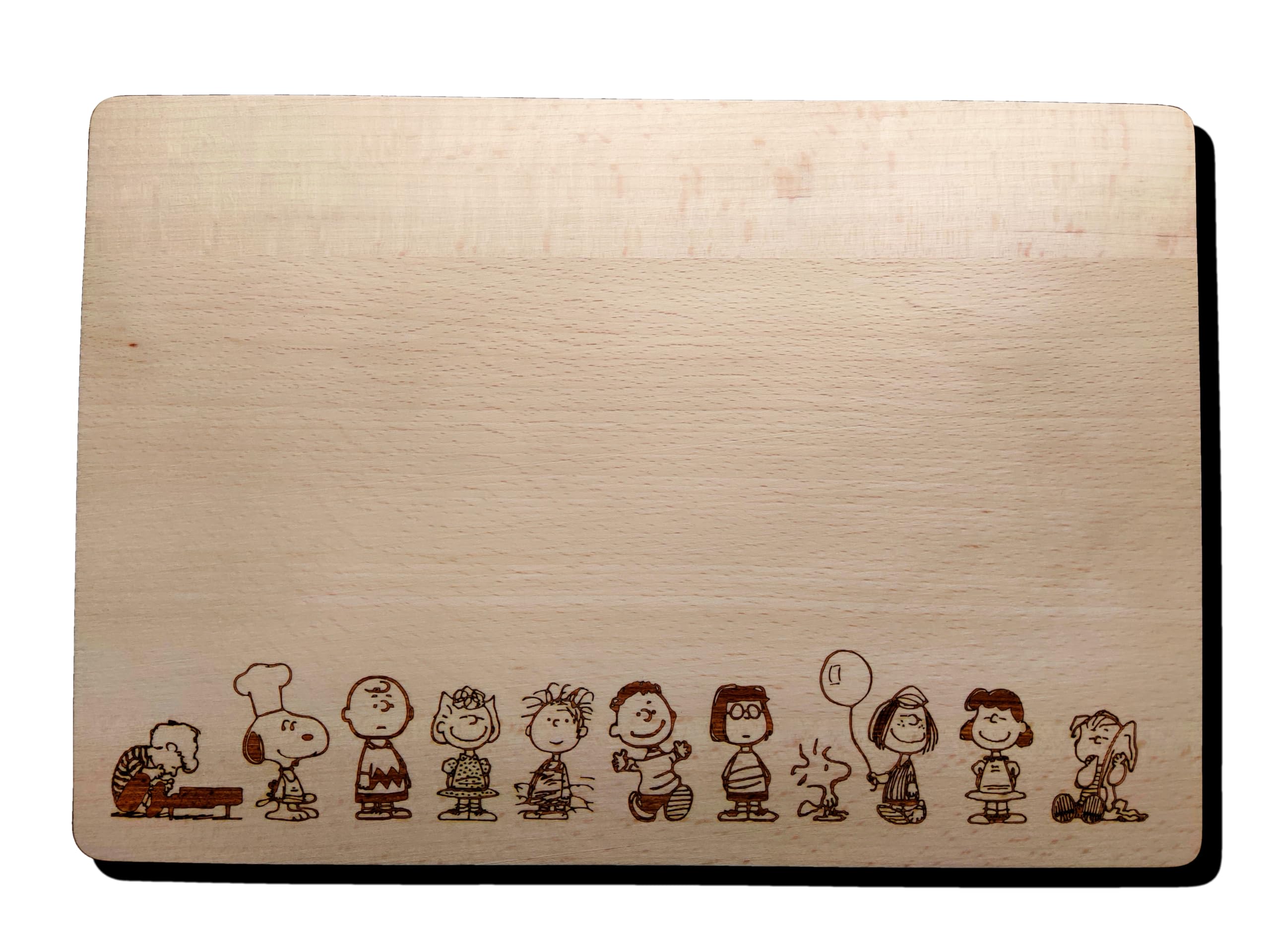 Charlie Brown Snoopy Woodstock Inspired Wooden Cheese Chopping Board Wood Cooking Baker Present Gift Fan