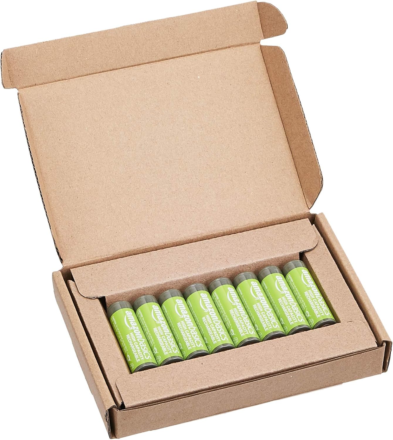 Basics AA High-Capacity Ni-MH Rechargeable Batteries (2400 mAh), Pre-charged - Pack of 8: Home Audio & Theater