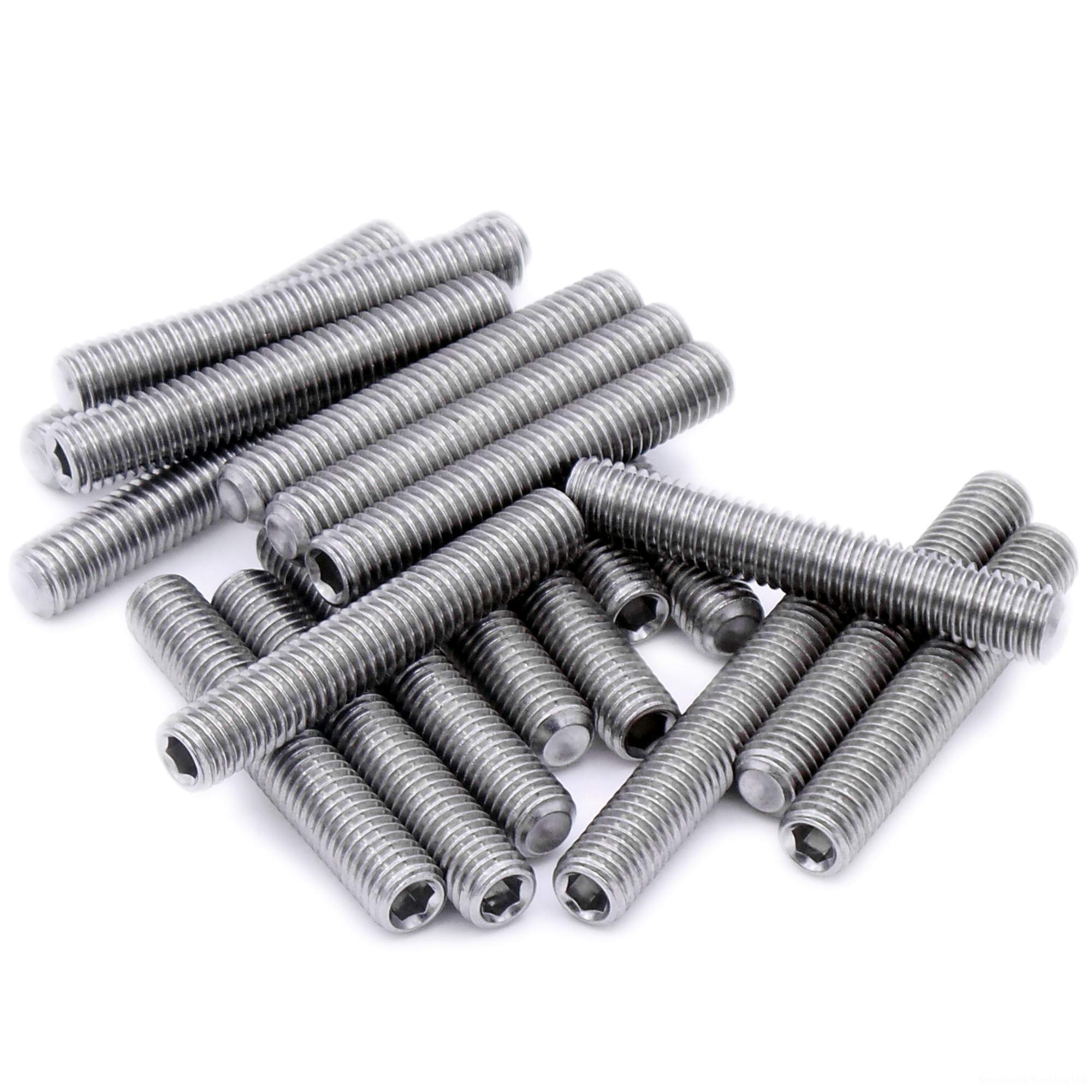 M6 (6mm x 20mm) Hex Socket Grub Screw (Cup Point) - Stainless Steel (A2) (Pack of 20)