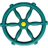 Jungle Gym Kingdom Playground Accessories - Pirate Ship Wheel for Kids Outdoor Playhouse, Treehouse, Backyard Playset Or Swingset - Wooden Attachments Parts (Green)