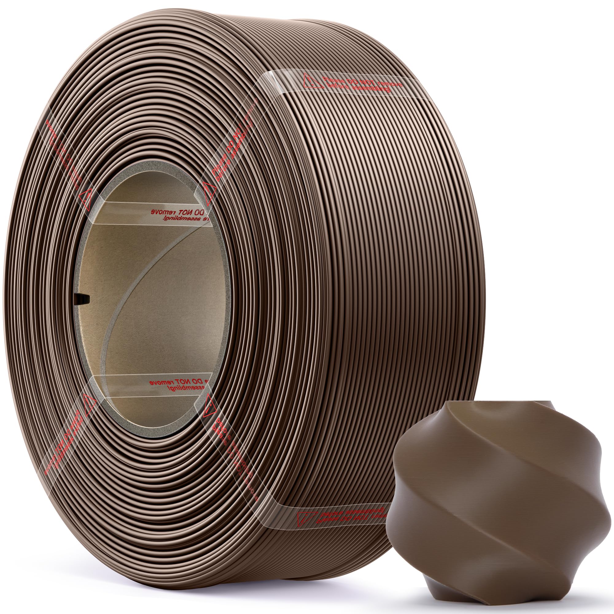 Photo 1 of **MAJOR DAMAGE**
MarsWork PLA Basic, Pre-Dried Refill Filament 1kg (2.2lbs) for Reusable Spools, 1.75mm Spool-Less 3D Printing Filament, Compatible with Bambu Lab 3D Printers – Cocoa Brown