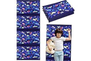 Shellwei Toddler Vinyl Nap Mat 52 x 20 x 1'' Sleeping Folding Rest Mat Kids Mat for Boys Girls Baby Daycare Preschool Classroom Home Travel(Transportation)