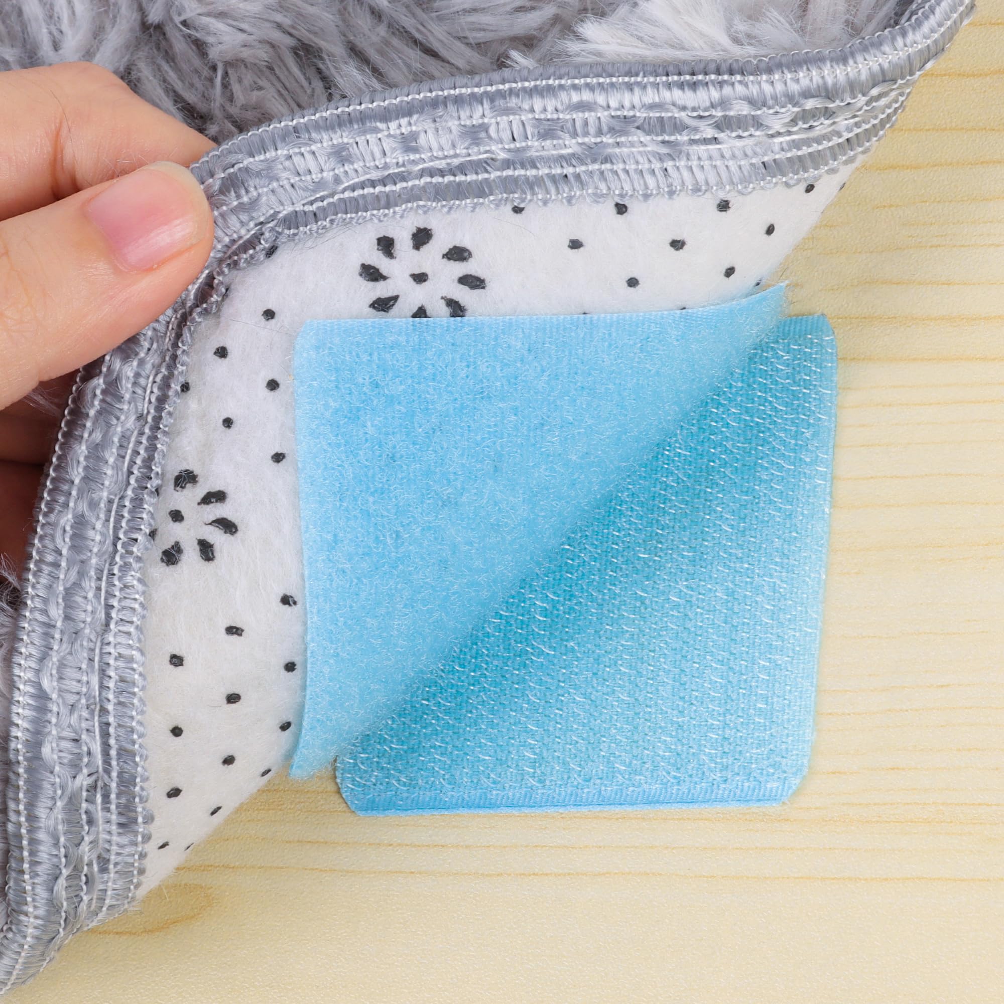 AuGiueam 10 Pair Non-Slip Rug Grippers,Washable Rug Tape for Carpet Sofa Cushion Sheets,Reusable Rug Stickers for Marble Tile Hardwood Floors,Rug Grippers for Laminate Floor (Blue)