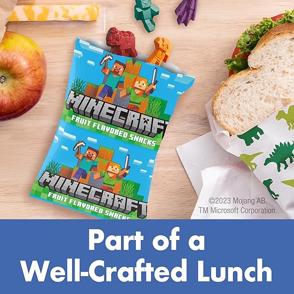 BETTY CROCKER MINECRAFT FRUIT FLAVORED KIDS SNACKS, FAT FREE AND GLUTEN FREE SNACK, 8 OZ (10 POUCHES)