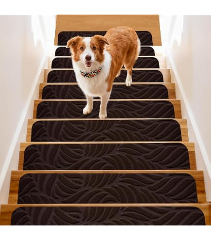 Lot De 15 Tapis D'escalier Antidérapants 55x19 Cm - Autocollants, Pour Bois, Carrelage, Marbre (noir)