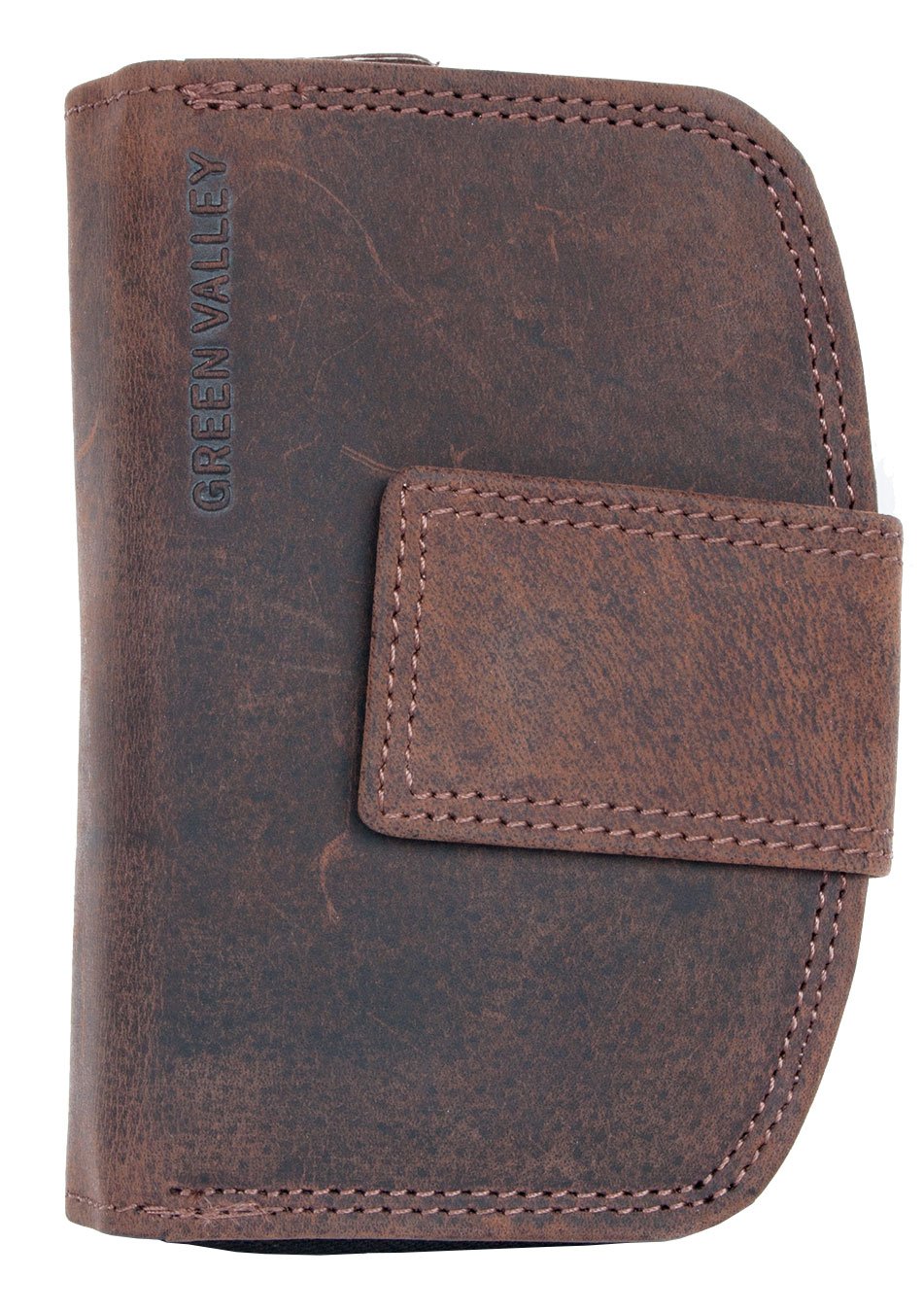 Natural Brown Bifold Designed Genuine Leather Wallet Green Valley