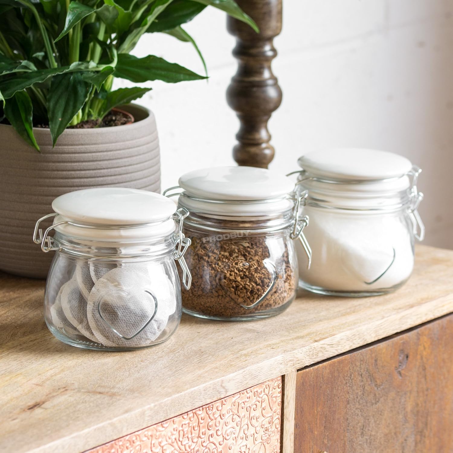 glass tea coffee sugar containers