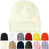 PFFY Beanie for Men Women Unisex Knit Cuffed Plain Winter Beanies Hats Skull Cap