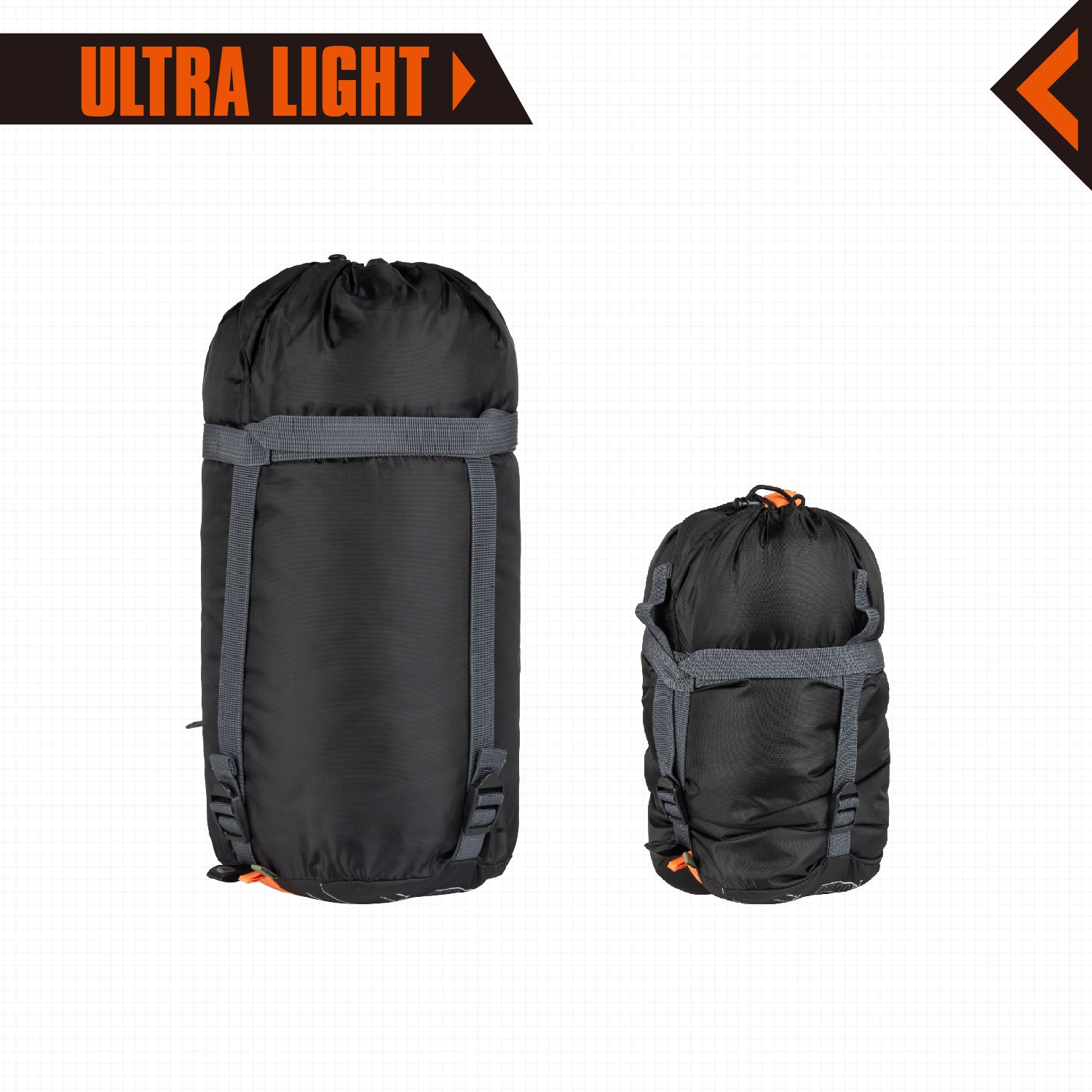 KingCamp Duck Down Ultralight Compact 10.4 ℉ Adult Camping Sleeping Bag Orange