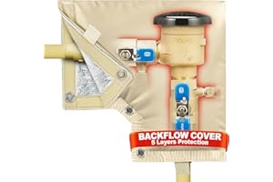 VAZIOYAR Backflow Preventer Cover Insulated Pouch (5°F),The Original Pipe Insulation Cover, Pressure Vacuum Breaker Cover,Winter Outdoor Sprinkler Cover，Thicken 5 Layers of Material(13" W x 12" H)