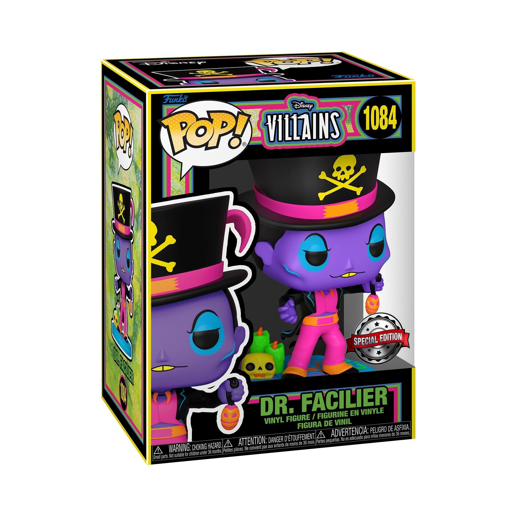 Funko POP! Disney: Villains - Dr.Facillier - (Blacklight) - Disney Villains - Collectable Vinyl Figure - Gift Idea - Official Merchandise - Toys for Kids & Adults - Movies Fans