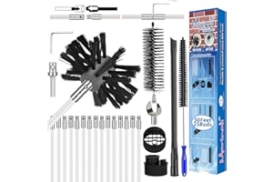 MORINOLI 50 Feet Dryer Vent Cleaning Kit Chrome Button Locking System Dryer Vent Cleaning System Dryer Vent Cleaner Kit Vacuum Attachment Dryer Vent Nozzle Hose Attachment Vacuum Adapter Dryer Adapter