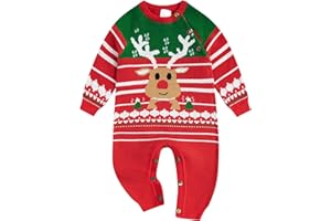 UNICOMIDEA Baby Ugly Christmas Outfit 0-24 Months Sweater Infant Knitted Xmas Romper