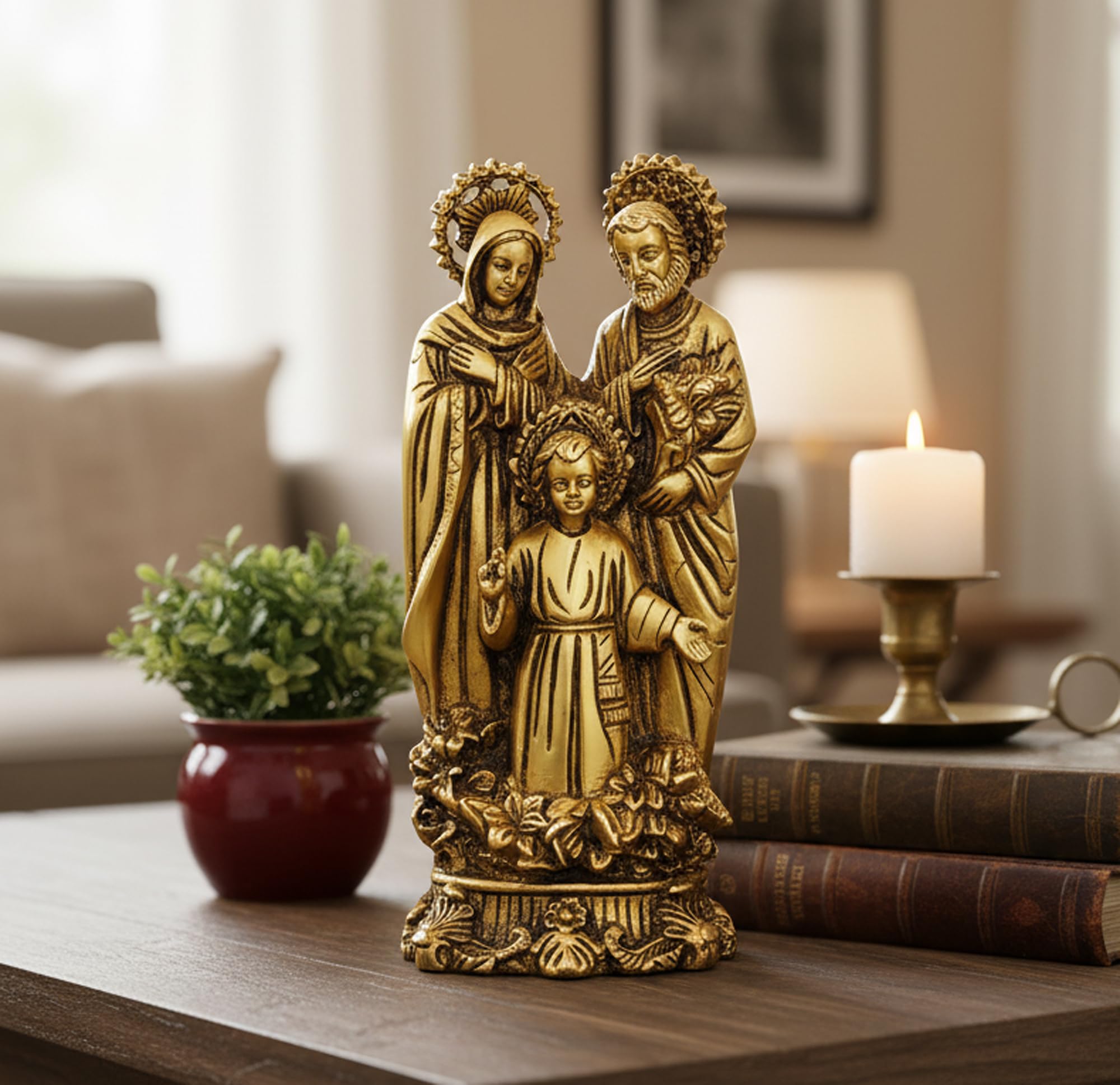 StonKraft Holy Statue of Jesus Christ in Brass (Holy Family)