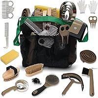 Horse Grooming Kit 14 Piece, Horse Brushes for Grooming Supplies Set, Professional Horse Supplies with Gloves & Brush for Equ