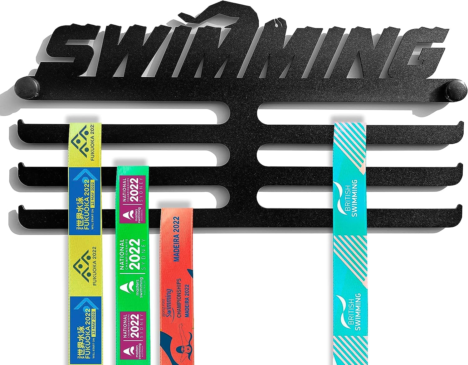 Medal and dorsal hanger (100% Steel) - Made in Spain (SWIMMING) — image 1