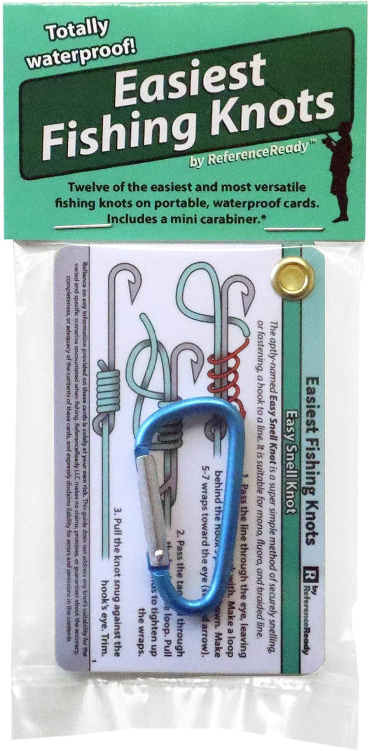 ReferenceReady Easiest Fishing Knots - Waterproof Guide to 12 Simple Fishing Knots : Sports & Outdoors