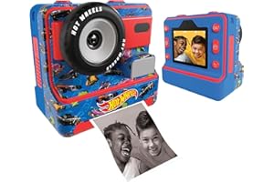 Mattel Hot Wheels Finish Line Kids Camera – Dual Lens Digital Camera (Printing & Selfie Models), 1080P HD Video, Kid-Friendly