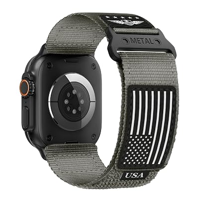 Rugged Nylon for Apple Watch Ultra 2/ Ultra 3 Band Series 11/10/9/8/7/6/5/4/3/SE iWatch Bands Men,Soft Woven Stars-Stripes Flag Wristbands Strap for Apple Watch Ultra 3/2/1 49mm 46mm 45mm 44mm 42mm