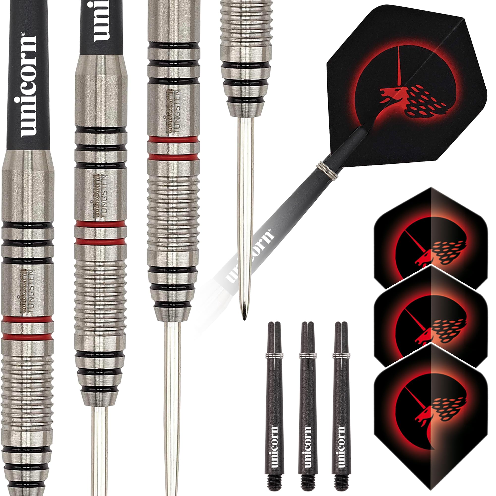 Unicorn Steel Tip Professional Darts Set | Core Plus | Tungsten Barrels | 21 g