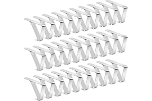 CHILDOM 30 Pcs Stainless Steel Tablecloth Clips - Ideal Table Cloth Cover Clamps for Home, Outdoor, Kitchen, Restaurant, Weddings, Picnic, Patio, Birthday Party