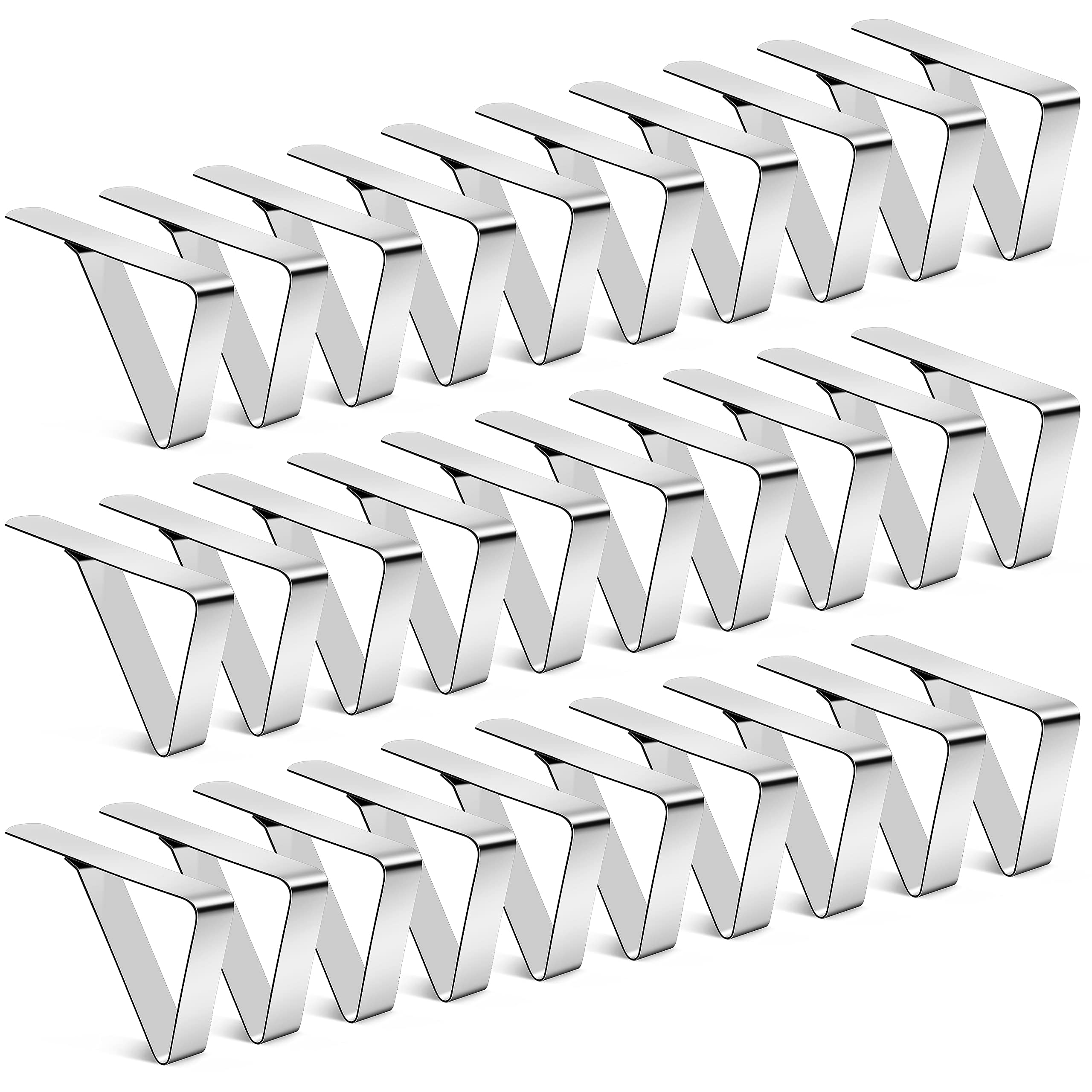 Photo 1 of Childom 30 Pcs Tablecloth Clips,Picnic Table Clips,Stainless Steel Tablecloth Clips Ideal Table Cloth Cover Clamps for Home Outdoor Tables,Kitchen,Restaurant,Weddings,Picnic,Patio,Birthday Party