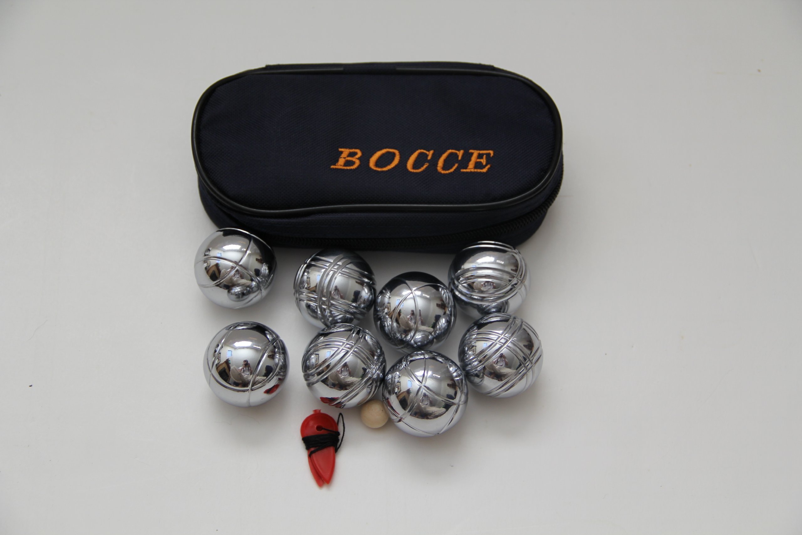 BuyBocceBalls 8 Ball 35mm Metal Mini Bocce/Petanque Set With Blue Bag