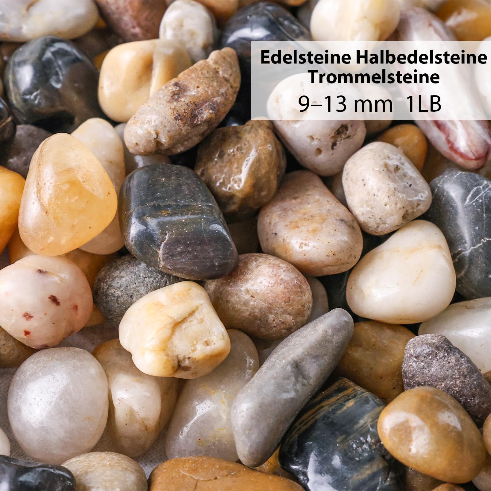 HAKACC 450g Edelsteine, Halbedelsteine Trommelsteine für Kinder und Jugendliche Edelsteinspiel Schatzsuche und Dekoration