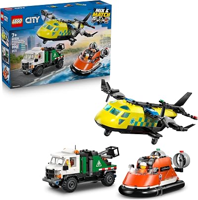 LEGO City 3in1 Airplane Service Truck Hovercraft Remix 60505 3 Minifigures
