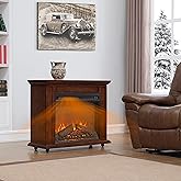 23" Electric Fireplace Insert with Realistic Flame & Log Set - Overheat Protection, 1400W Heater for Living Room, Bedroom, No