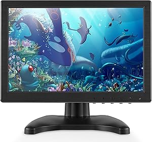 TOGUARD IPS Portable Monitor for Laptop 10.1 Inch Computer Display Screen 1920x1200 HD with AV/VGA/HDMI/BNC/USB Output for PC CCTV Camera Security Gaming Monitor at 178° Wide Viewing Angle