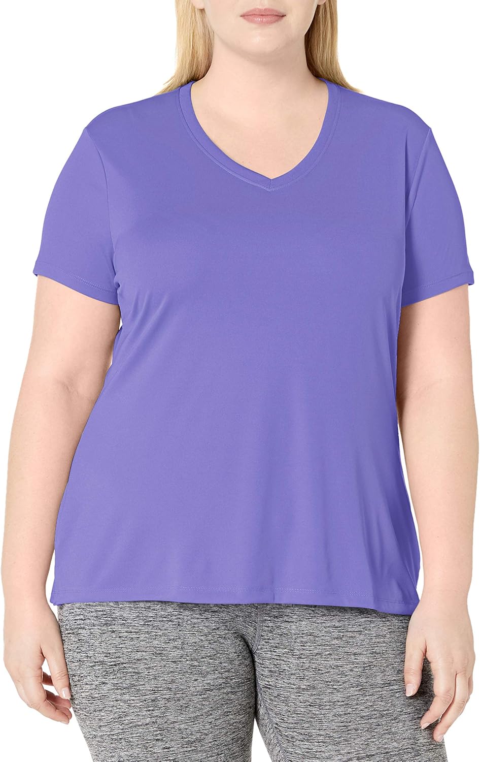 Just My Size Women's Plus-Size Cool DRI Short Sleeve V-Neck Tee at  Women’s Clothing store