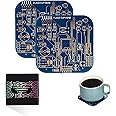 Coasters for Drinks in PCB-Design Blue Coasters Decor with Immersion Gold Circuit Board Coasters for Coffee Table Gamer Bar Office Cute Stuff for Boyfriend Geeky Engineer Dad Men (2 x Blue/Pack)