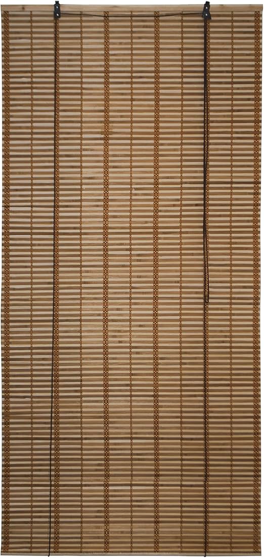 30"x66" Bamboo FlatWeave Slat Stick Roll Up Blinds Window Sun