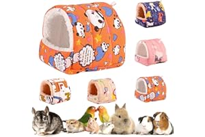 HPAWHOMEPART Hamster Bed,Winter Warm Extra Thick Small Animals House with Cute Print,Hamster Hideout House Small Pet Cage Accessories Hammock Bed for Guinea Pig, Chinchilla, Hedeghogs(XL)