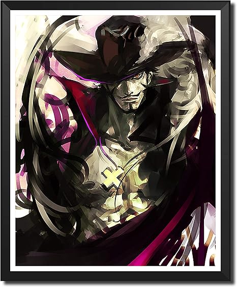 Amazon Com Yansang One Piece Dracule Mihawk Anime Art Prints Wall Art Picture For Bedroom Home Decor Canvas Print Poster 8 X 10 Inches No Frame Posters Prints