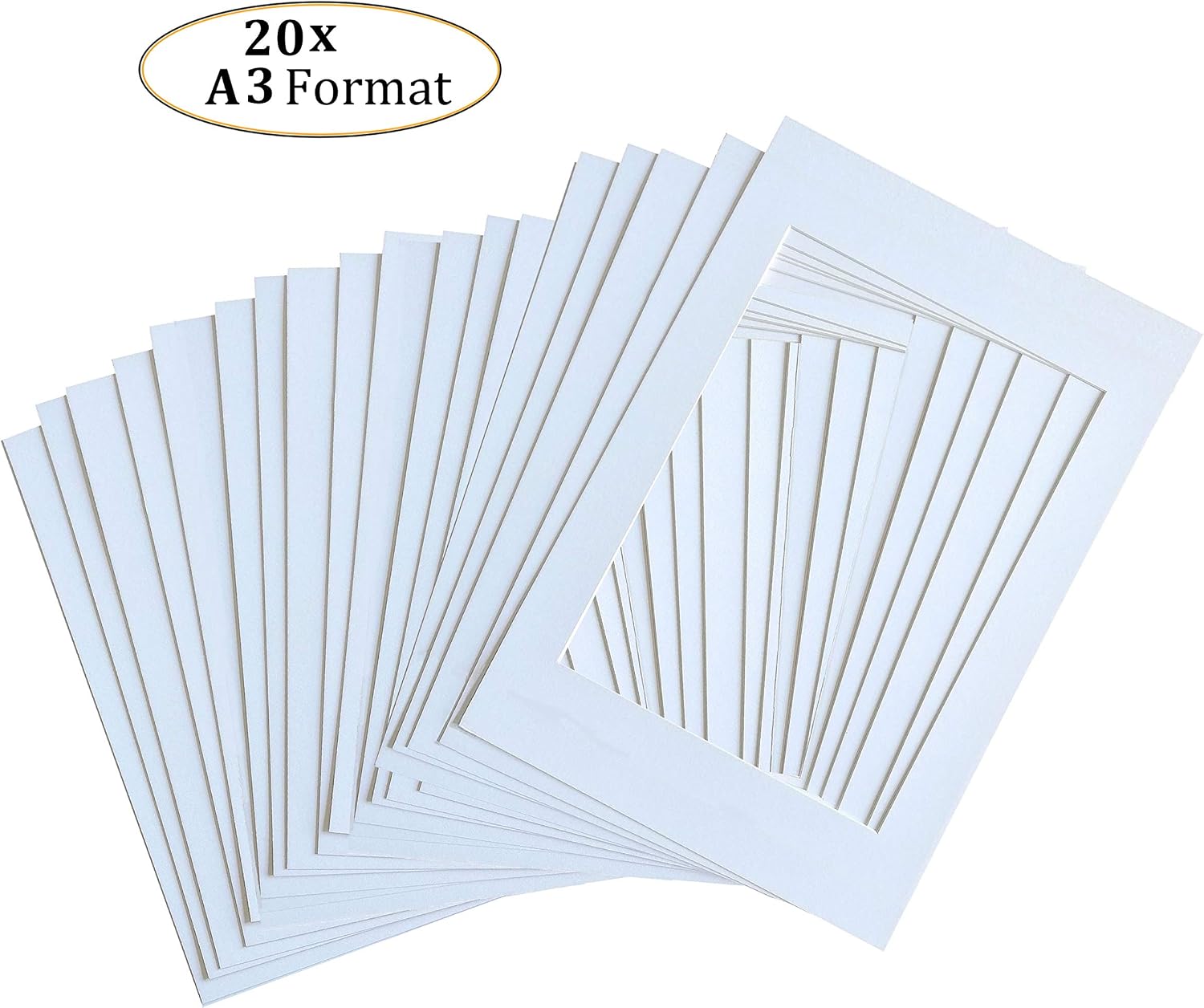 TUKA 20pcs A3 Frame Photo Mounts Picture Frame Mats for Frame Mounts Photo/Picture Mounts, Mounting Boards, Mount Size A4 - Image 3