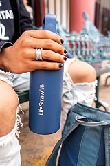 LifeStraw Go Series Insulated Stainless Steel Water Filter Bottle 24oz Thistle view 6