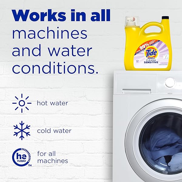 TIDE SIMPLY CLEAN & SENSITIVE LAUNDRY DETERGENT, COOL COTTON SCENT, 89 LOADS, 117 FL OZ, TIDE LAUNDRY DETERGENT, LAUNDRY SOAP