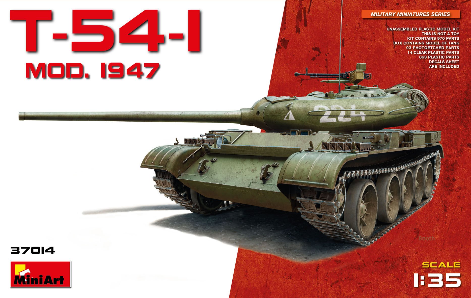 Miniart 1:35 - T-54-1 Soviet Medium Tank (Mod.1947), Model kit