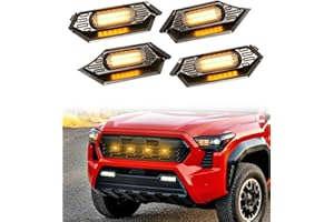BRETREWRI Front Grille Grill Lights for 2024 2025 Tacoma TR D Off Road Sport OEM Grill Led Grills Light for Tacoma Accessories,Amber 4PCS (24Tacoma-Off Road-A)