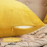 Deconovo Velvet Cushion Covers 50x50 cm Set of 2 Serin Yellow view 4