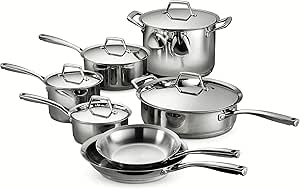 Tramontina Cookware Set Stainless Steel Tri-Ply Base, 80101/203DS