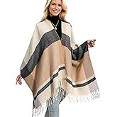 HOLDINA Women's Winter Shawl Wrap for Women–Warm Ponchos with Tassels,Christmas Gift for Mom & Older Women