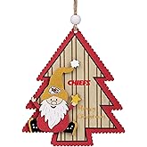 FOCO NFL Kansas City Chiefs Wooden Tree Ornament with Gnome – Officially Licensed Holiday Decoration