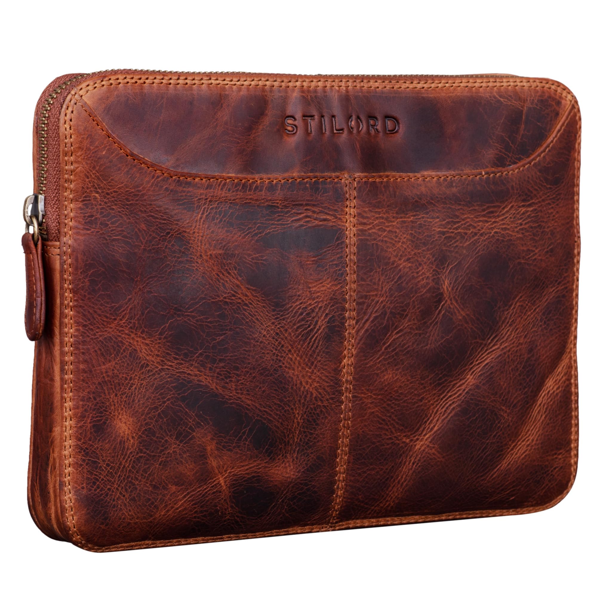 STILORD "Tyler" Vintage Leather Tablet Case for iPads 9.7 inches Cover Portfolio Sophisticated Vintage Design Genuine Leather Colour:Kara - Cognac
