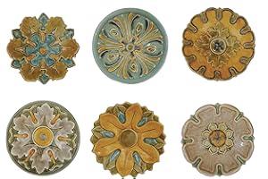 CREATIVE CO-OP Unique Decorative Wall Plates (Set of 6 Designs)